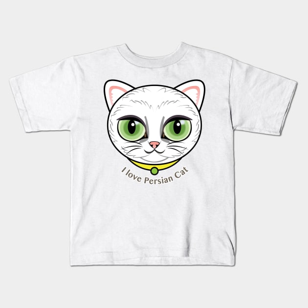 I Love Cat Cat Kids T-Shirt by zoneo